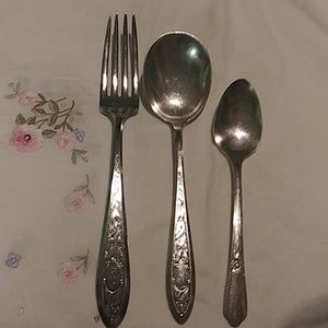 Antique spoon fork little te spoon